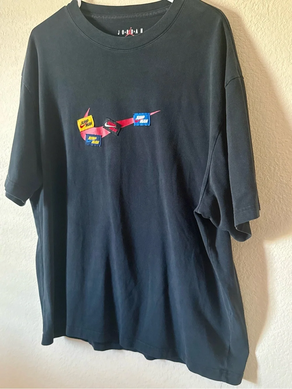 Jordan Black Short Sleeve Tee with Multicolor Jumpman Graphics XL